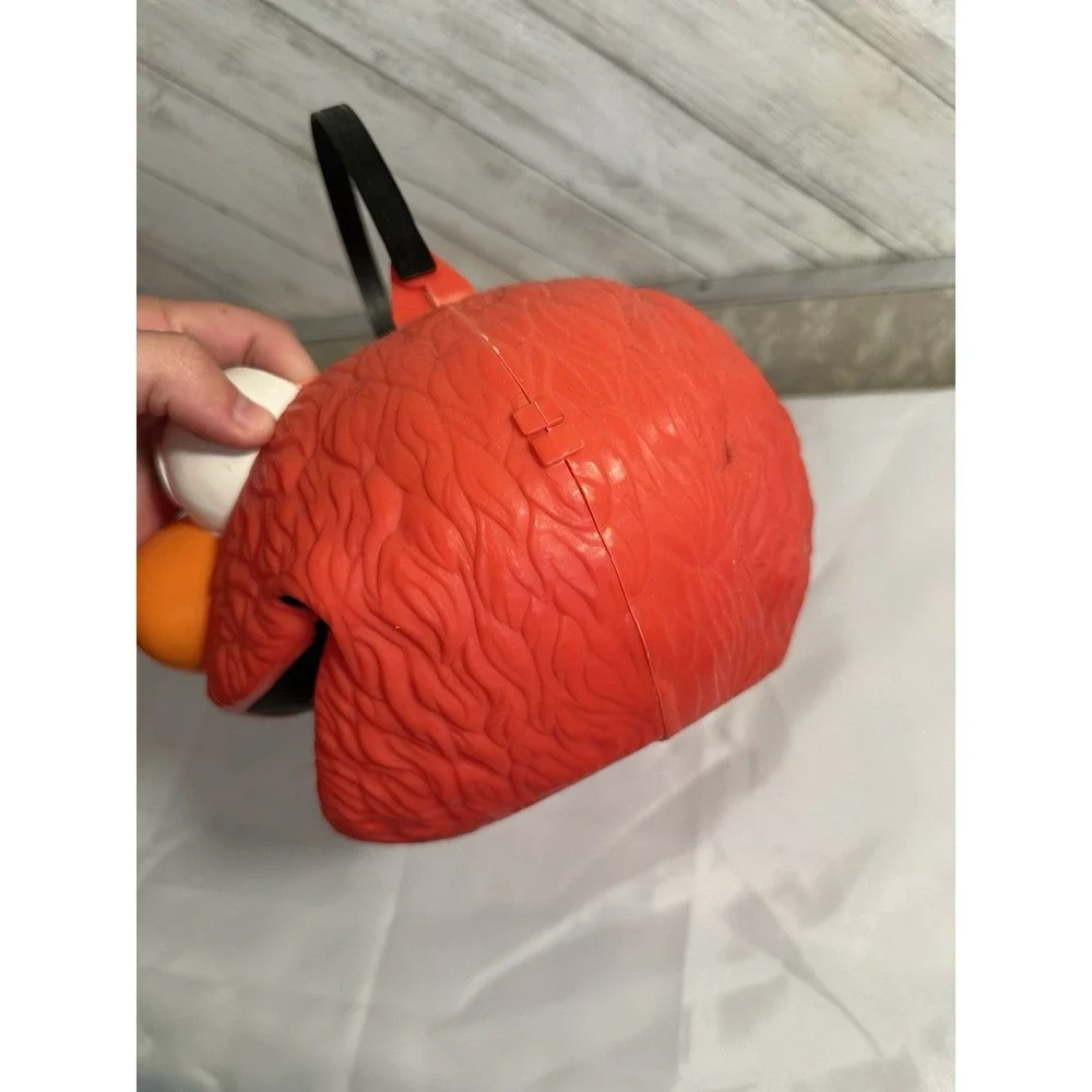 Elmo Happy Halloween Candy Bucket w/Handle-2005 Sesame Workshop Red